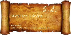 Strifler Lóránt névjegykártya